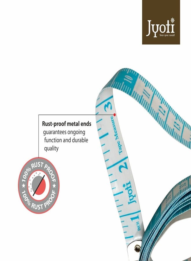 Jyoti 36712 Tape Measure for Body Measurement, Sewing Dressmaking Ruler, Durable Soft Flexible Inch Tape for Measurement, Length 60 Inches / 150cm - Width 13mm - Pack of 10 Pieces - Image 2